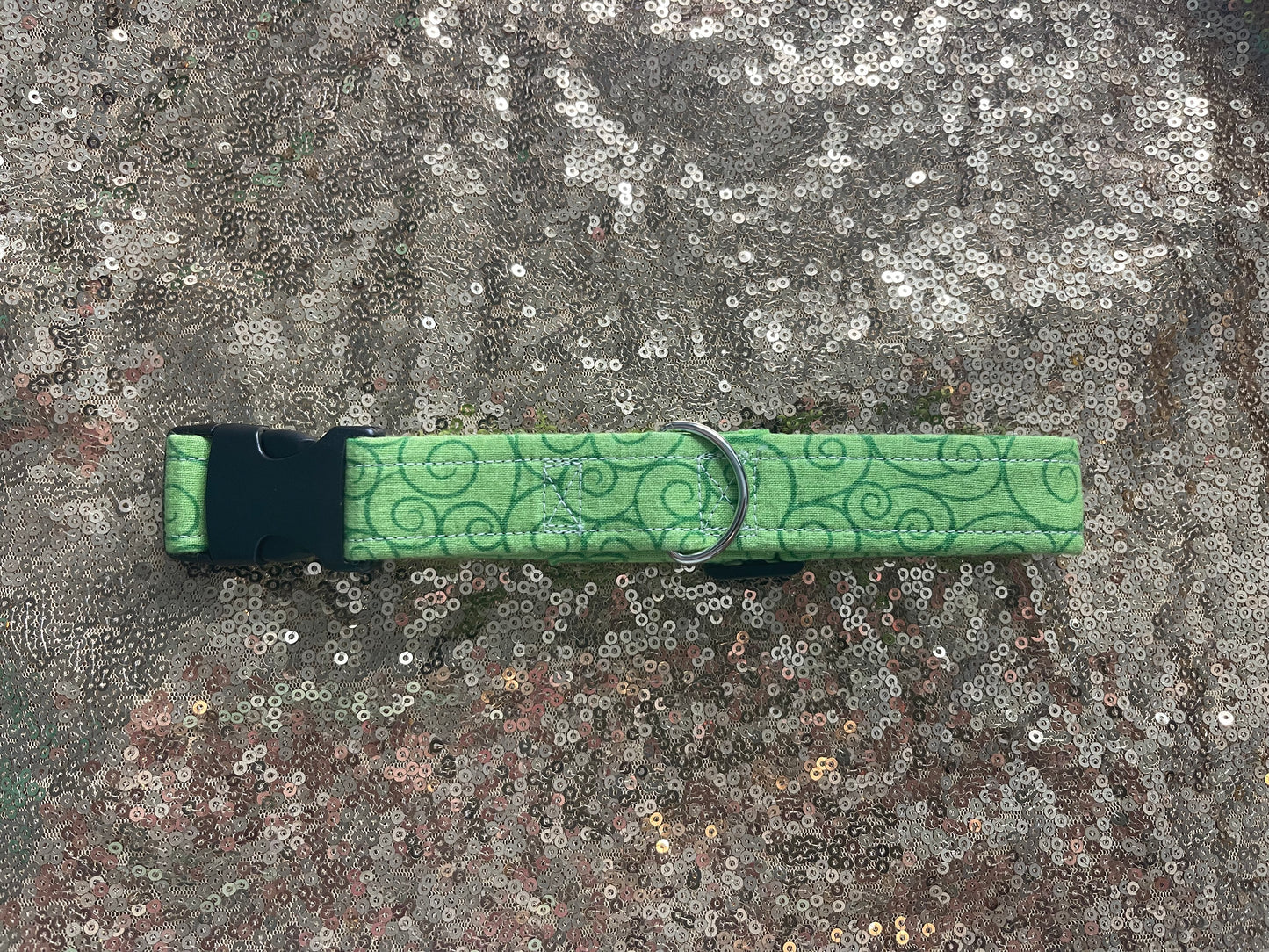 Green Swirls Dog Collar